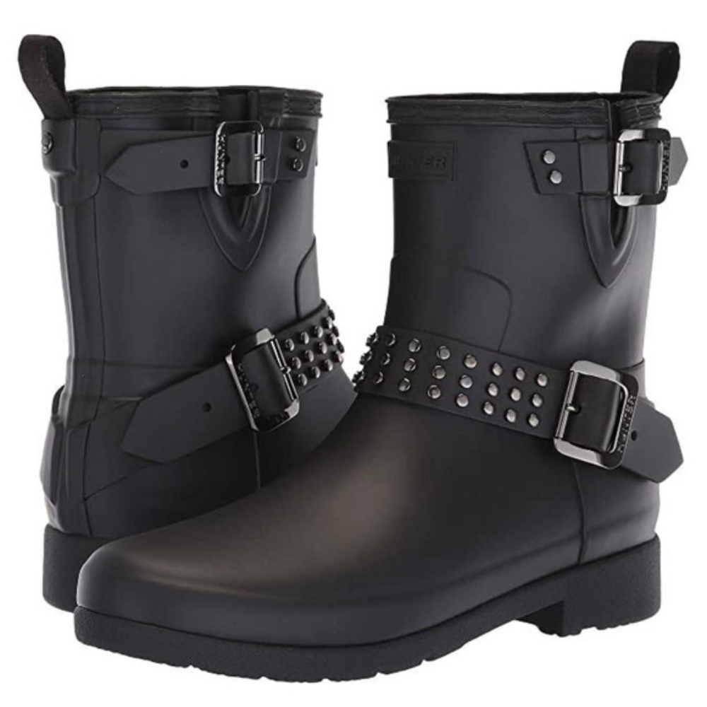 Hunter Refined Stud Biker Boots NWT